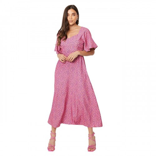 Front - Dorothy Perkins Womens/Ladies Ditsy Print Petite Flutter Midi Dress