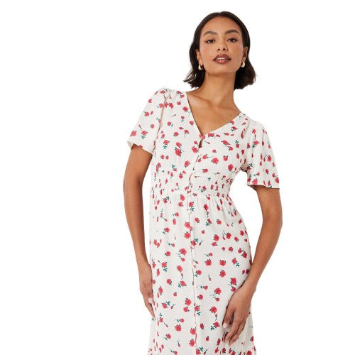Front - Dorothy Perkins Womens/Ladies Rose Button Front Midi Dress