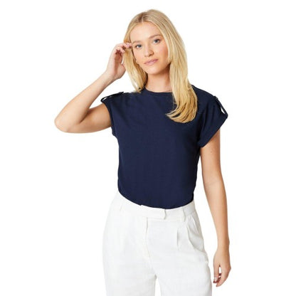Front - Dorothy Perkins Womens/Ladies Button Shoulder T-Shirt
