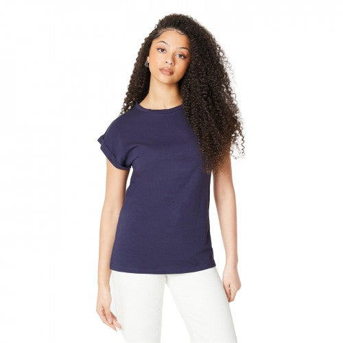 Front - Dorothy Perkins Womens/Ladies Cotton Tall Roll Sleeve T-Shirt