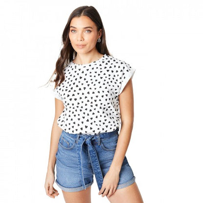 Front - Dorothy Perkins Womens/Ladies Heart Cotton Petite T-Shirt