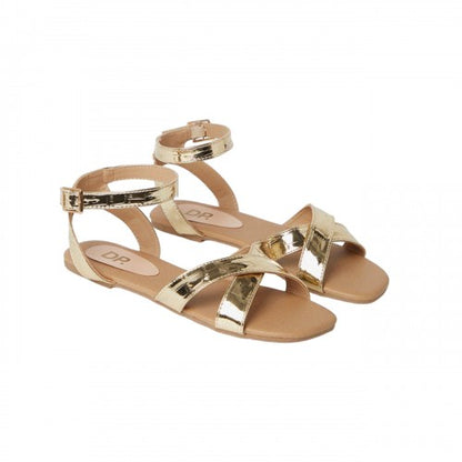 Front - Dorothy Perkins Womens/Ladies Fernando Metallic Crossover Strap Sandals