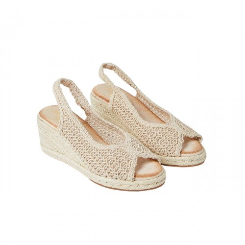 Front - Good For The Sole Womens/Ladies Remi Comfort Crochet Sling Back Wedge Sandals
