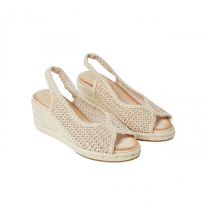 Front - Good For The Sole Womens/Ladies Remi Comfort Crochet Sling Back Wedge Sandals