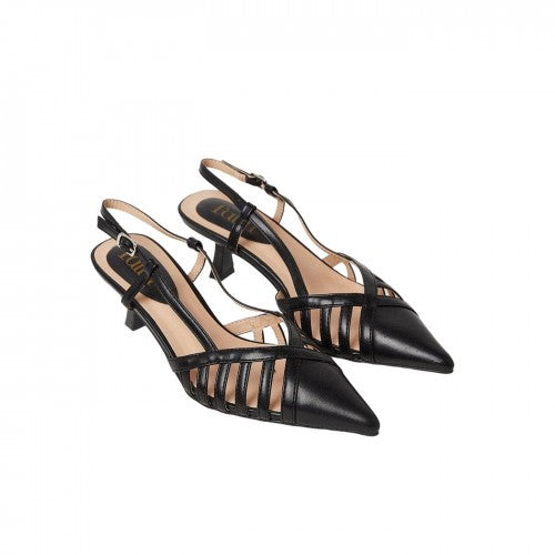 Front - Faith Womens/Ladies Camille Lattice Sling Back Kitten Heel Court Shoes