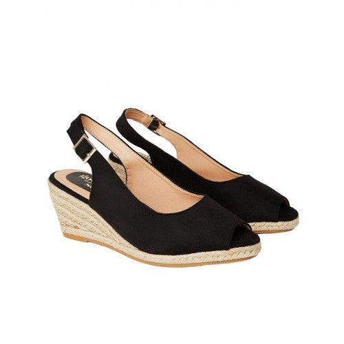 Front - Good For The Sole Womens/Ladies Reign Sling Back Extra Wide Wedge Sandals