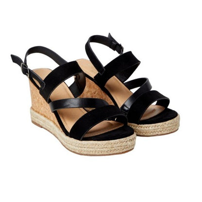 Front - Good For The Sole Womens/Ladies Hannah Asymmetric Wide Wedges