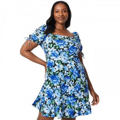 Front - Dorothy Perkins Womens/Ladies Floral Plus Tie Sleeves Mini Dress