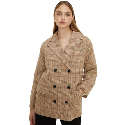 Front - Dorothy Perkins Womens/Ladies Checked Double-Breasted Coat
