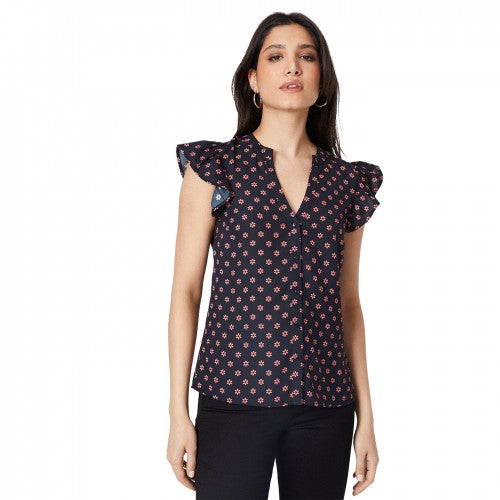 Front - Dorothy Perkins Womens/Ladies Ditsy Print Button Front Shell Top