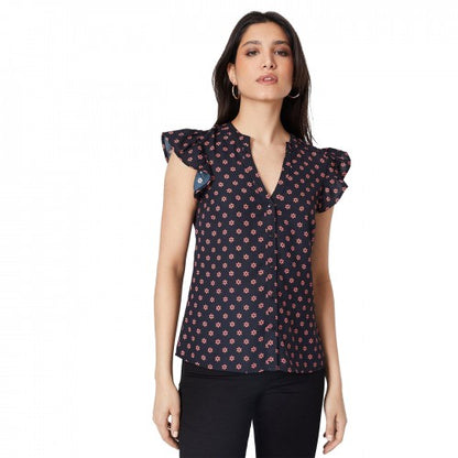 Front - Dorothy Perkins Womens/Ladies Ditsy Print Button Front Shell Top