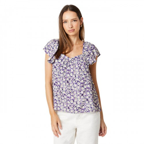 Front - Dorothy Perkins Womens/Ladies Floral Sweetheart Frill Blouse