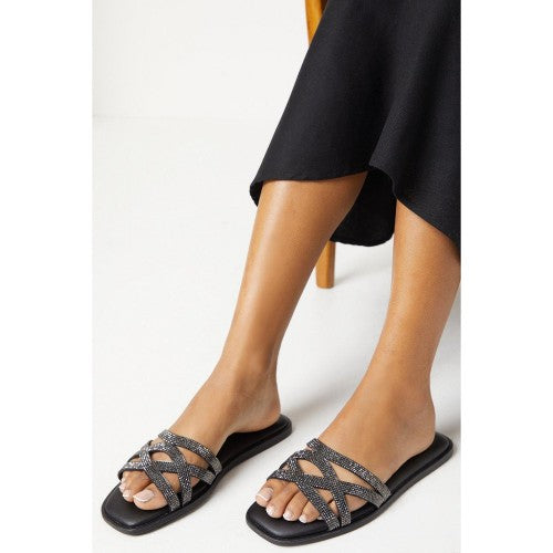 Front - Dorothy Perkins Womens/Ladies Frances Embellished Wide Sandals