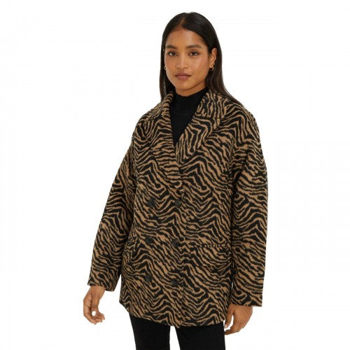 Front - Dorothy Perkins Womens/Ladies Animal Print Double-Breasted Coat