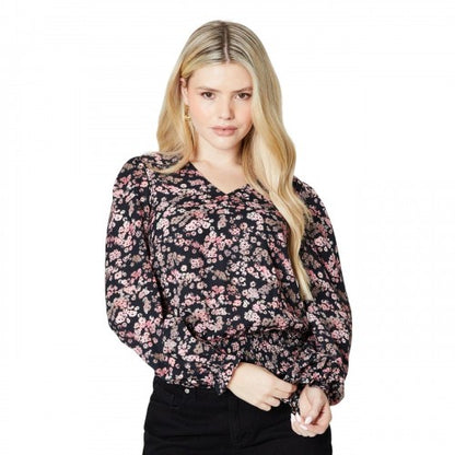Front - Dorothy Perkins Womens/Ladies Floral Shirred Hem Top