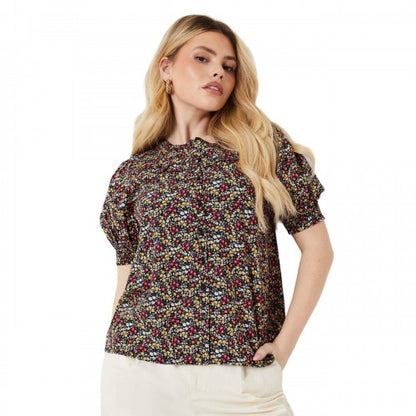 Front - Dorothy Perkins Womens/Ladies Ditsy Print Button Through Top