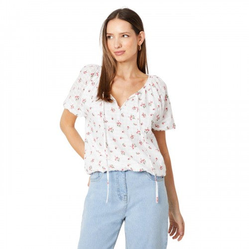Front - Dorothy Perkins Womens/Ladies Floral Seersucker Shirred Hem Blouse