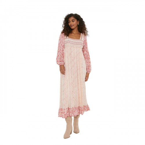 Front - Dorothy Perkins Womens/Ladies Embroidered Square Neck Midi Dress