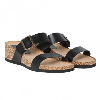 Front - Good For The Sole Womens/Ladies Harlem Double Strap Wide Wedge Sandals