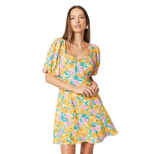 Front - Dorothy Perkins Womens/Ladies Floral Front Tie Mini Dress
