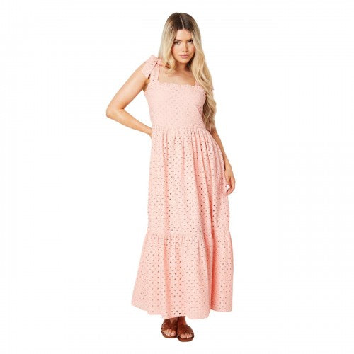 Front - Dorothy Perkins Womens/Ladies Broderie Tie Shoulder Midi Dress