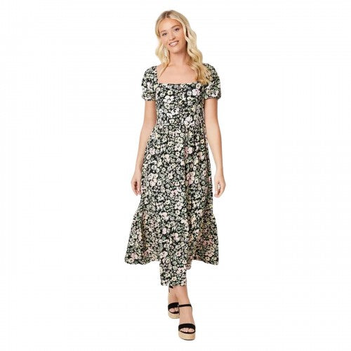 Front - Dorothy Perkins Womens/Ladies Floral Button Detail Midi Dress