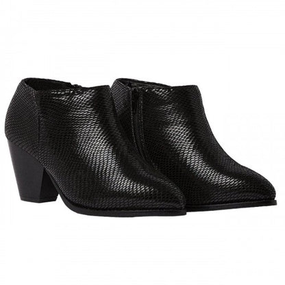 Front - Good For The Sole Womens/Ladies Moni Textured Wide Heeled Shoe Boots