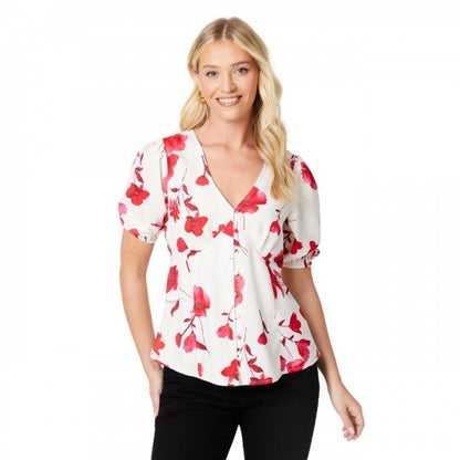 Front - Dorothy Perkins Womens/Ladies Floral Button Through Blouse