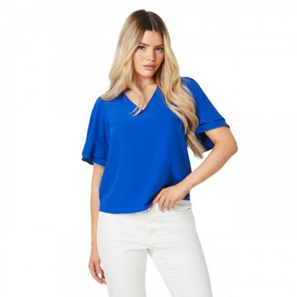 Front - Dorothy Perkins Womens/Ladies Frilled V Neck Flutter Blouse