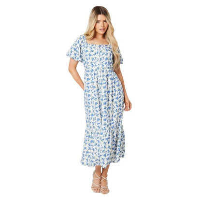 Front - Dorothy Perkins Womens/Ladies Ditsy Print Button Front Midi Dress