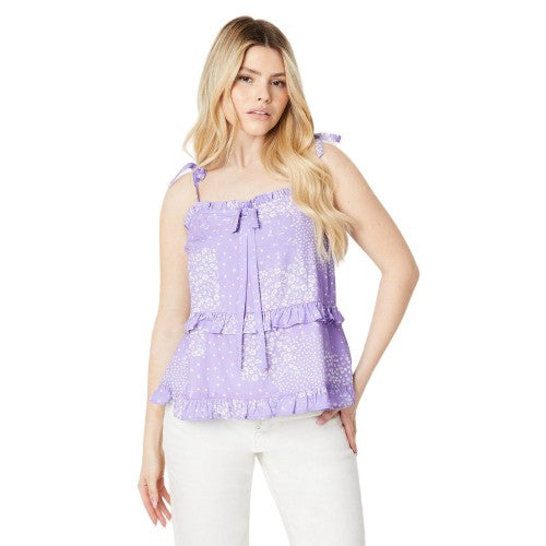 Front - Dorothy Perkins Womens/Ladies Patchwork Front Tie Top