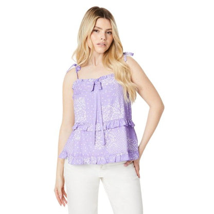 Front - Dorothy Perkins Womens/Ladies Patchwork Front Tie Top