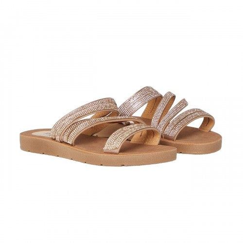 Front - Good For The Sole Womens/Ladies Monika Diamante Low Heel Sandals