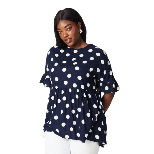 Front - Dorothy Perkins Womens/Ladies Spotted Plus Smock Top