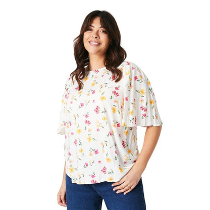 Front - Dorothy Perkins Womens/Ladies Ditsy Print Plus Flutter Top