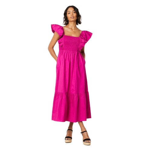 Front - Dorothy Perkins Womens/Ladies Shirred Ruffle Midi Dress