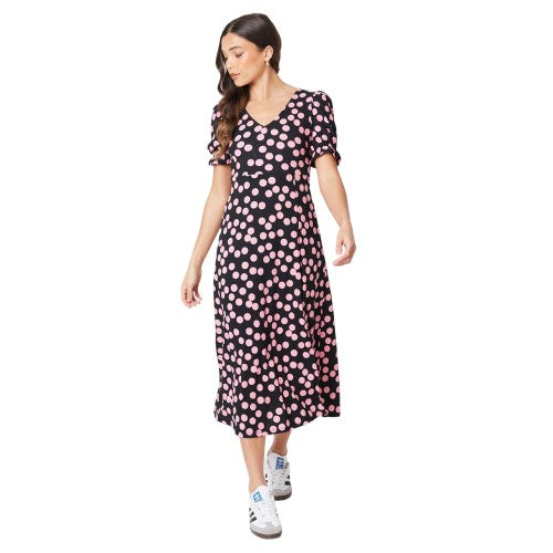 Front - Dorothy Perkins Womens/Ladies Polka Dot V Neck Petite Midi Dress