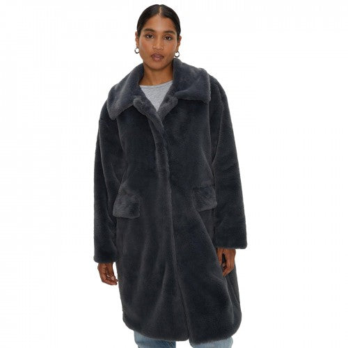Front - Dorothy Perkins Womens/Ladies Longline Faux Fur Collared Coat