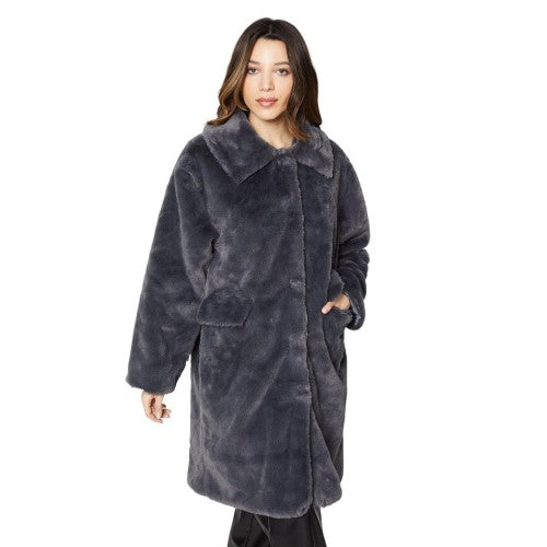Front - Dorothy Perkins Womens/Ladies Longline Faux Fur Petite Coat