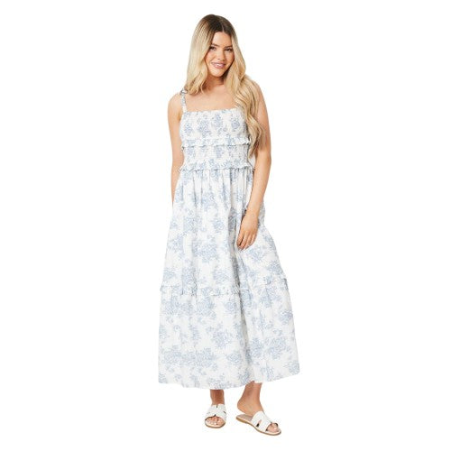 Front - Dorothy Perkins Womens/Ladies Floral Voile Shirred Bodice Midi Dress