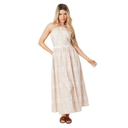 Front - Dorothy Perkins Womens/Ladies Placement Print Halter Neck Midi Dress