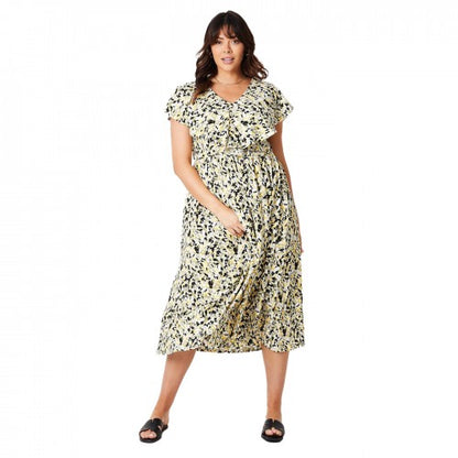 Front - Dorothy Perkins Womens/Ladies Abstract Ruffles Plus Midi Dress