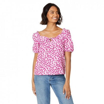Front - Dorothy Perkins Womens/Ladies Floral Front Tie Blouse