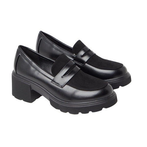 Front - Faith Womens/Ladies Charlotte Chunky Heel Loafers