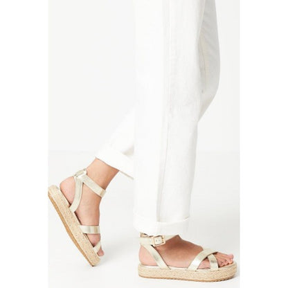 Front - Dorothy Perkins Womens/Ladies Remi Raffia Crossover Strap Flatform Sandals