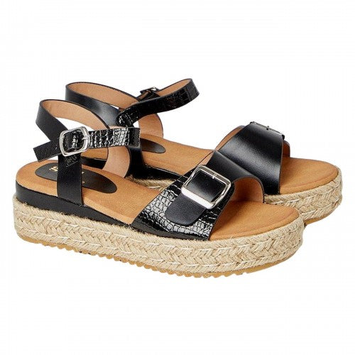 Front - Good For The Sole Womens/Ladies Marta Buckle Detail Flatform Sandals