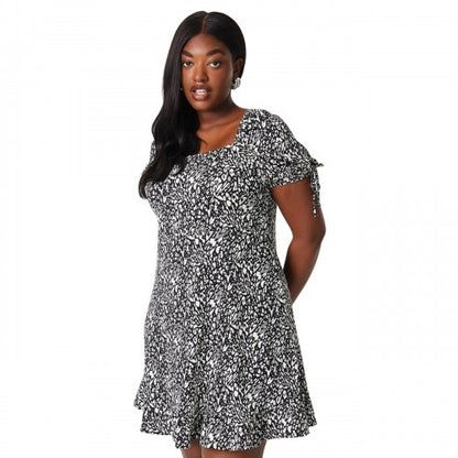 Front - Dorothy Perkins Womens/Ladies All-Over Print Plus Tie Sleeves Mini Dress