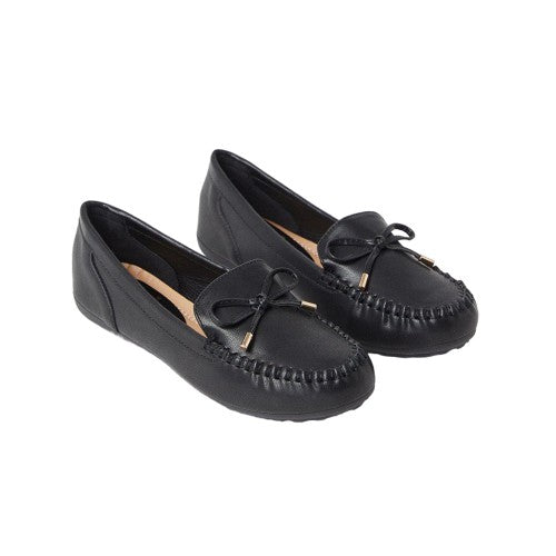 Front - Good For The Sole Womens/Ladies Nancy Comfort Bow Detail Moccasins