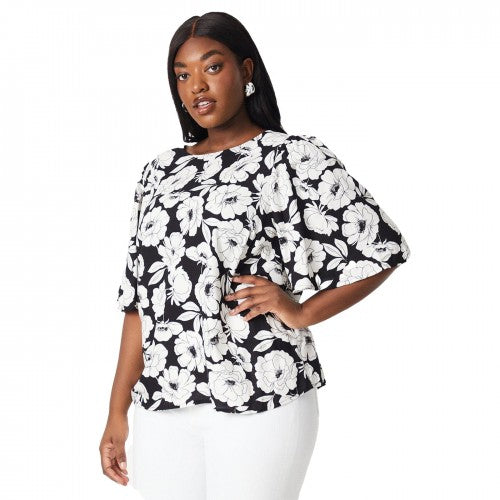Front - Dorothy Perkins Womens/Ladies Floral Plus Flutter Top