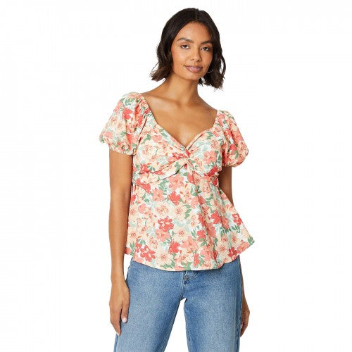Front - Dorothy Perkins Womens/Ladies Floral Twisted Knot Front Blouse